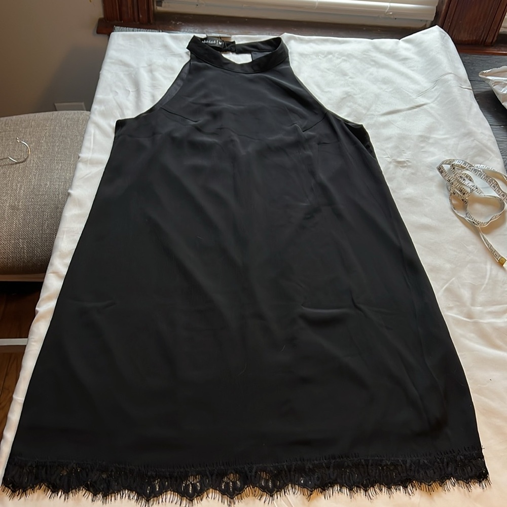 FANTAIST Black Halter Mini Dress LBD Goth Witchy Classic Neutral Women MD - NWT - Picture 5 of 15